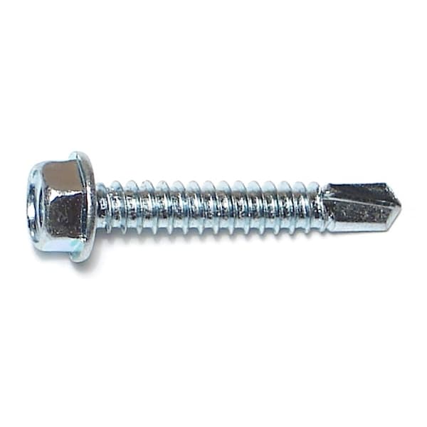 Buildright Self-Drilling Screw, #14 x 1-1/2 in, Zinc Plated Steel Flange Hex Head External Hex Drive, 2000 PK 07785 - main